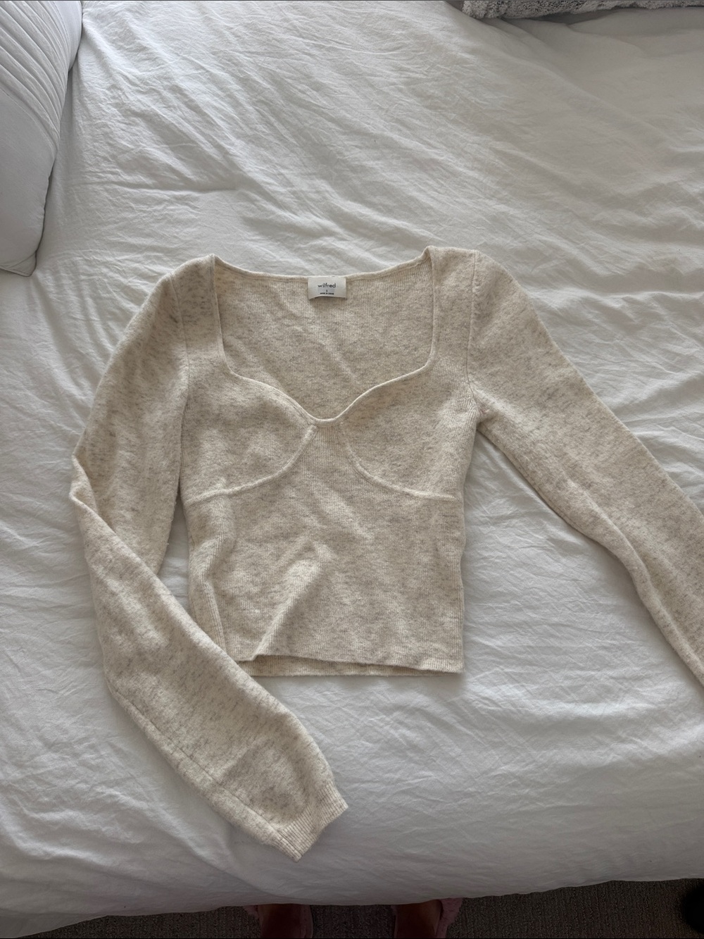 Wilfred Cream Scoop Neck Knit Sweater